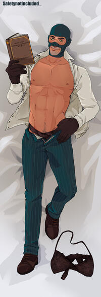 Spy Body Pillow (BLU) (Commission)